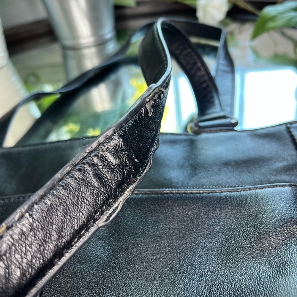 Giani Bernini Nappa Classic Leather Tote Bag Large Black Purse with Pockets​​​ - Picture 14 of 16